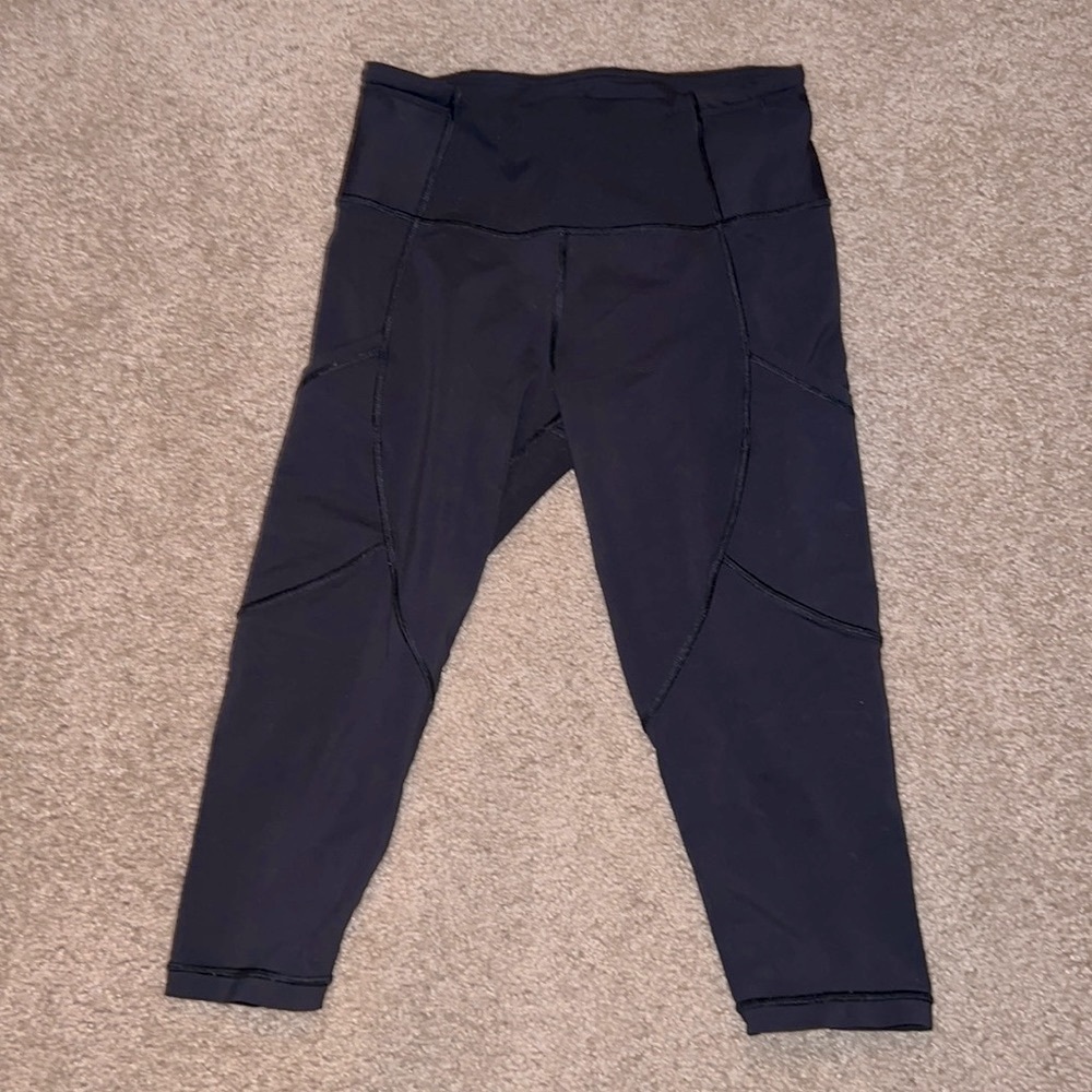 Lululemon cropped running leggings black